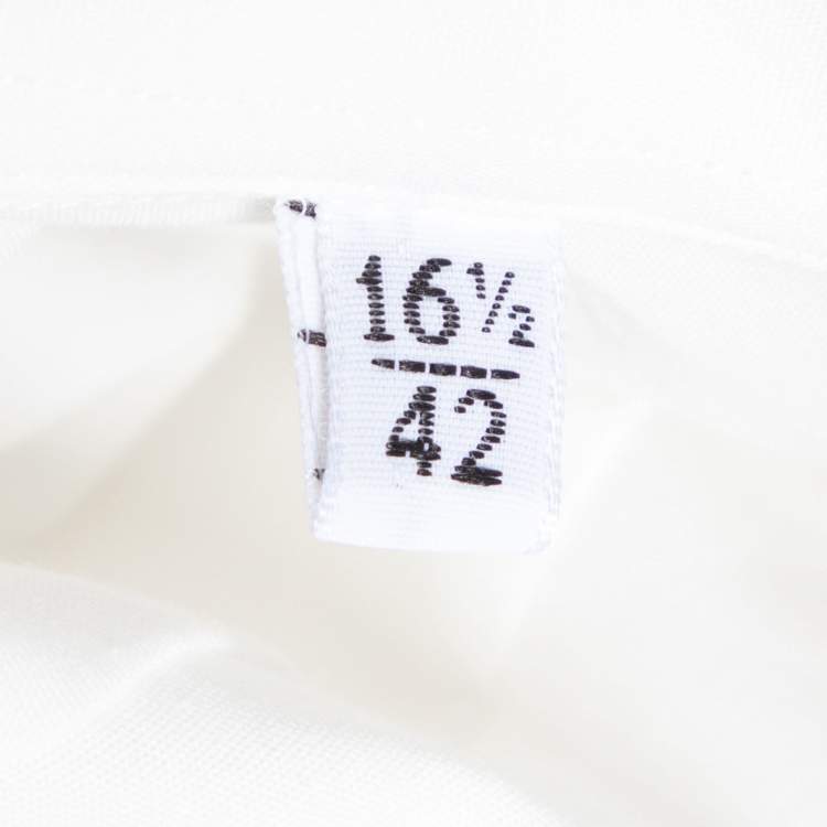 Pre Owned Dolce & Gabbana White Cotton Gold Fit Shirt L