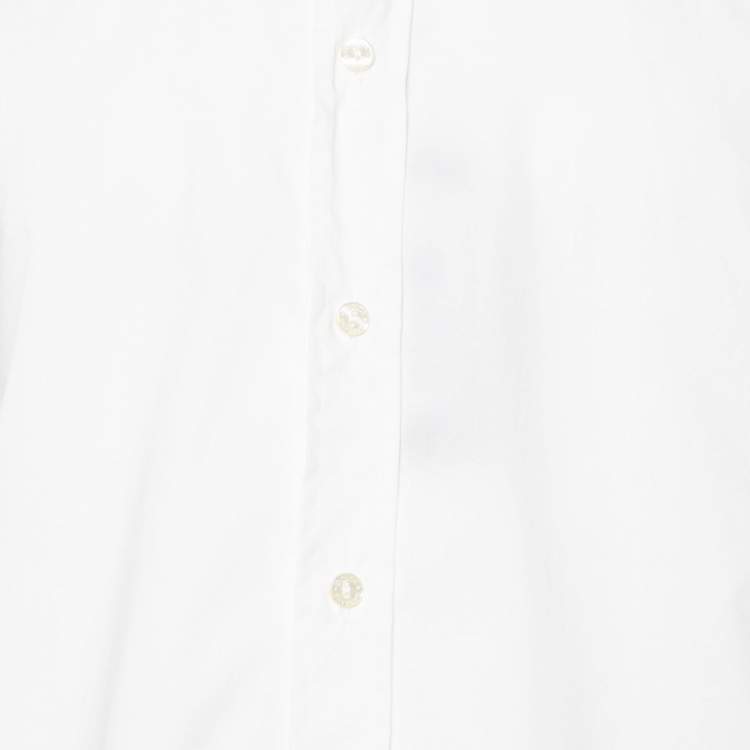 Pre Owned Dolce & Gabbana White Cotton Gold Fit Shirt L