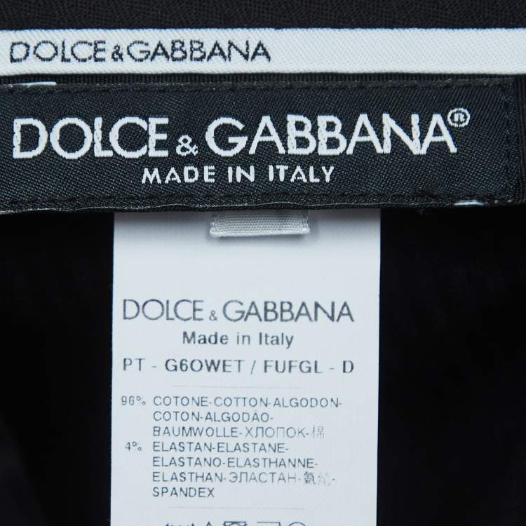 Pre Owned Dolce & Gabbana Navy Blue Cotton Tapered Trousers S