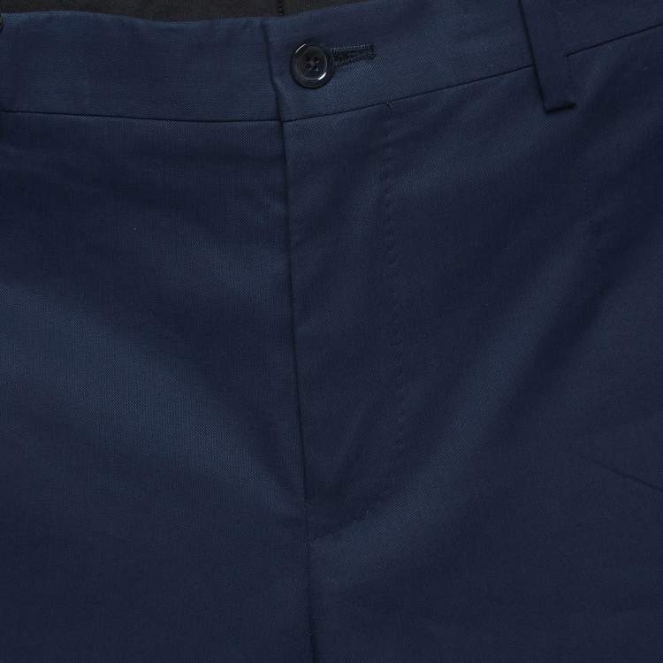 Pre Owned Dolce & Gabbana Navy Blue Cotton Tapered Trousers S