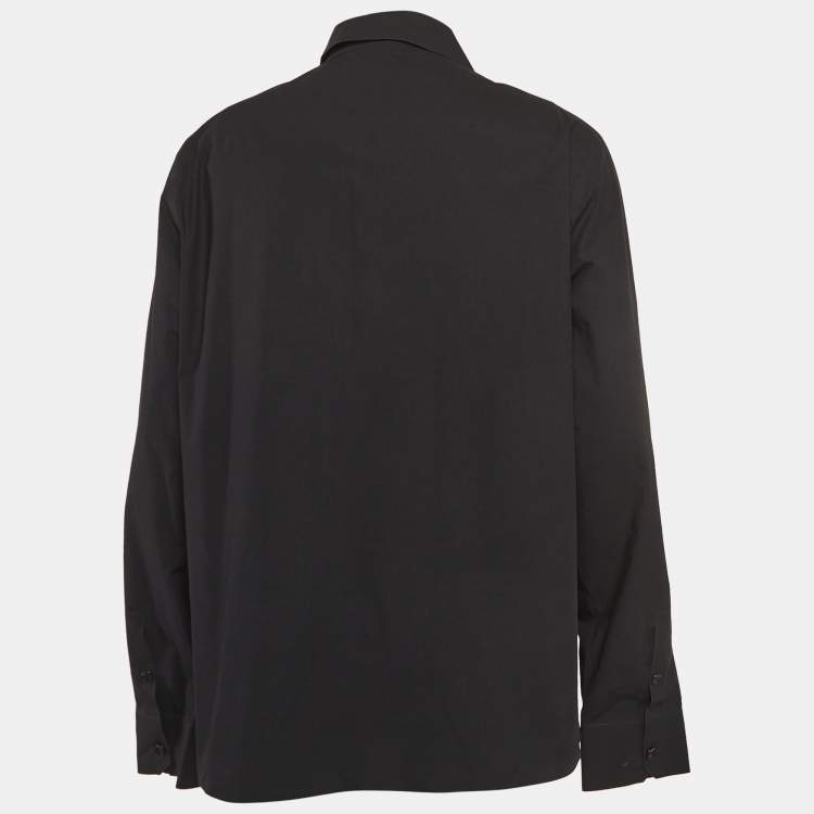 Pre Owned Dolce & Gabbana Black Cotton Blend Embossed Pocket Detail Shirt XL