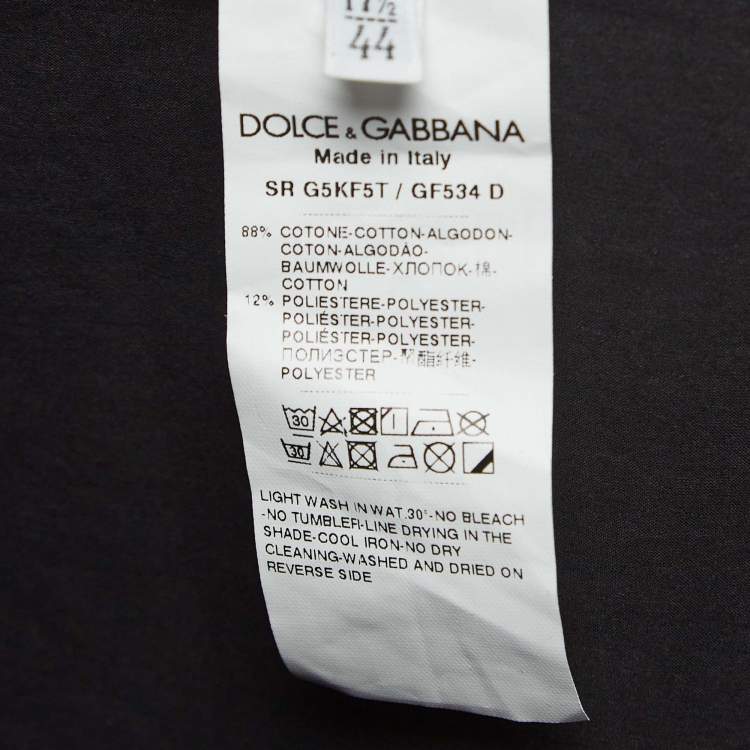 Pre Owned Dolce & Gabbana Black Cotton Blend Embossed Pocket Detail Shirt XL