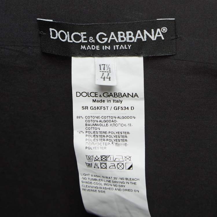 Pre Owned Dolce & Gabbana Black Cotton Blend Embossed Pocket Detail Shirt XL