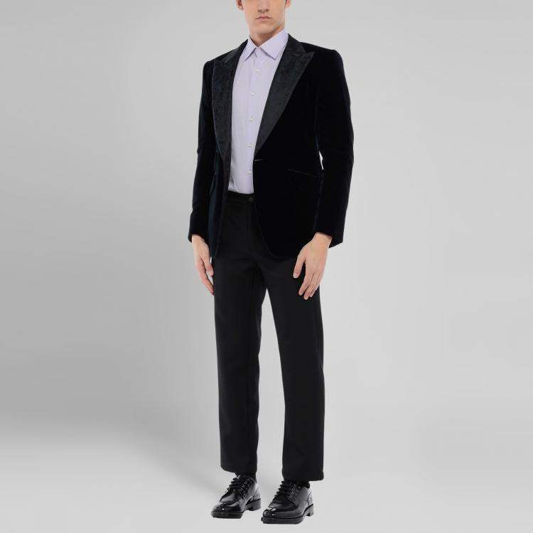 Pre Owned Dolce & Gabbana Midnight Blue Velvet Blazer M (IT 48)
