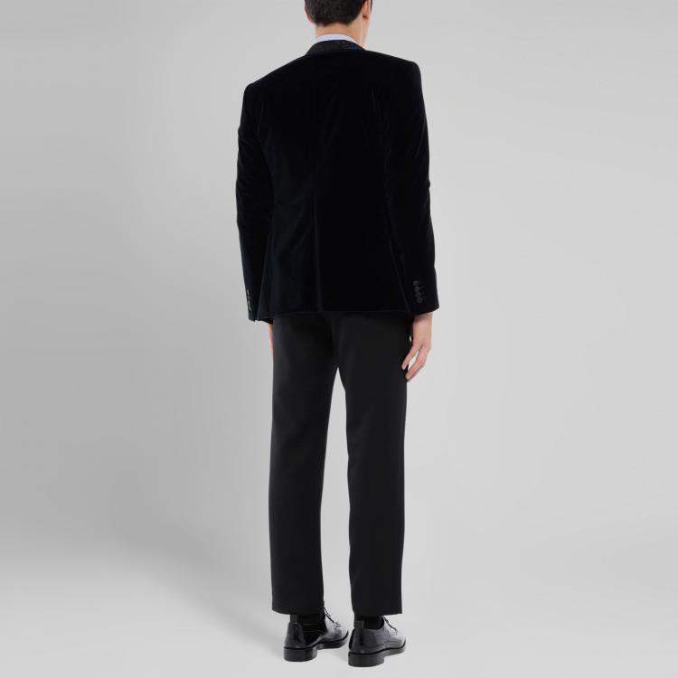 Pre Owned Dolce & Gabbana Midnight Blue Velvet Blazer M (IT 48)