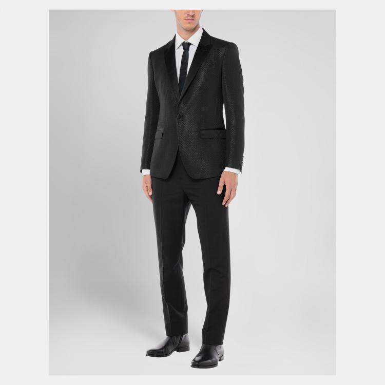 Pre Owned Dolce & Gabbana Black Patterned Wool-Blend Martini Blazer XL (IT 52)