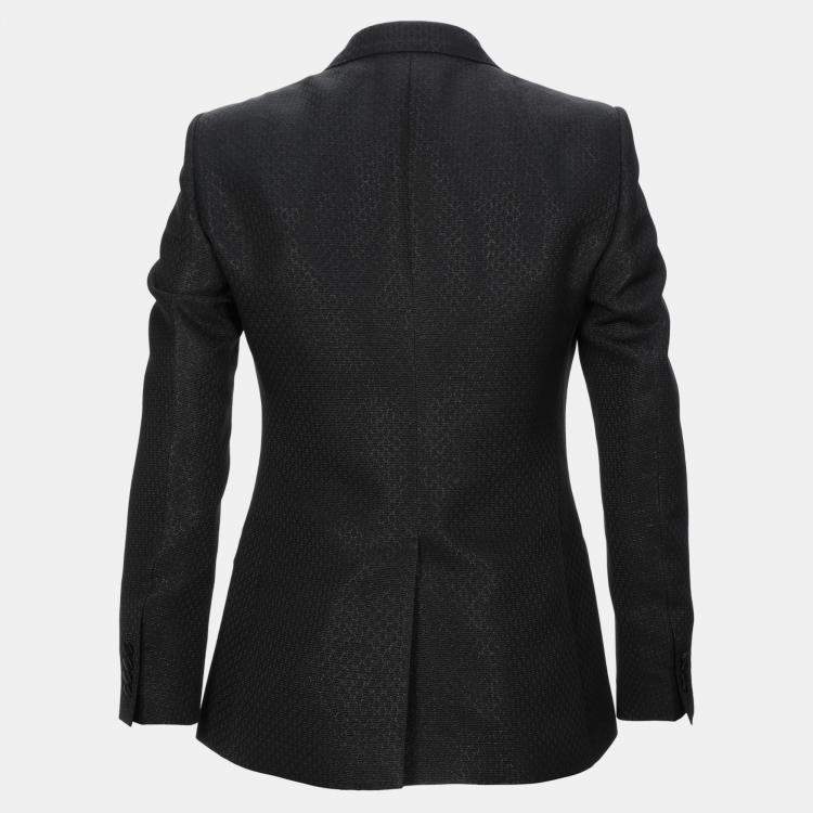 Pre Owned Dolce & Gabbana Black Patterned Wool-Blend Martini Blazer XL (IT 52)