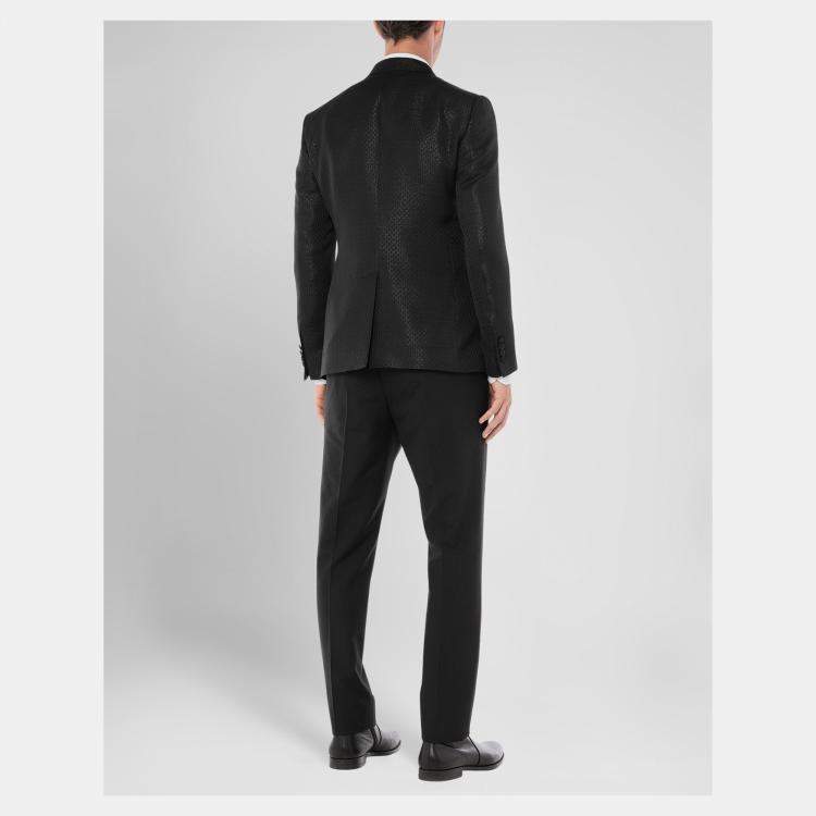 Pre Owned Dolce & Gabbana Black Patterned Wool-Blend Martini Blazer XL (IT 52)