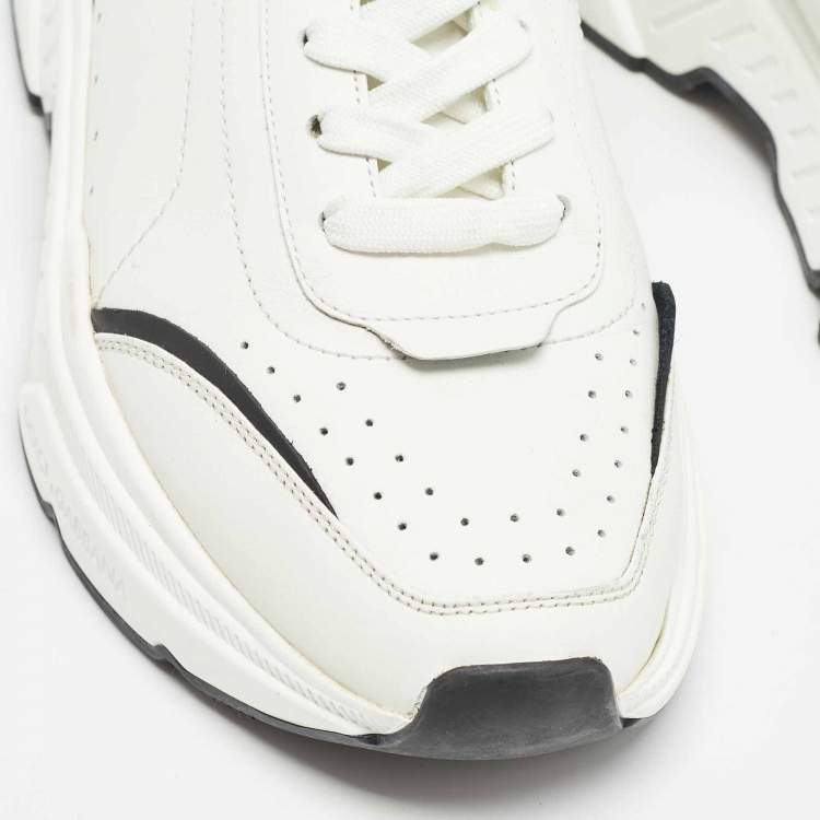 Pre Owned Dolce & Gabbana Black/White Leather Daymaster Sneakers Size 43