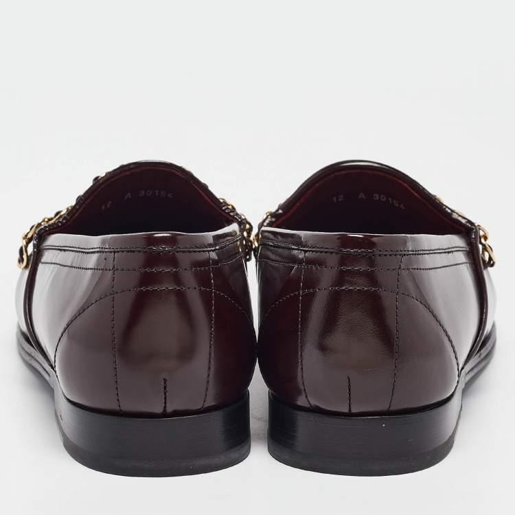 Pre Owned Dolce & Gabbana Brown Leather Slip On Loafers Size 46