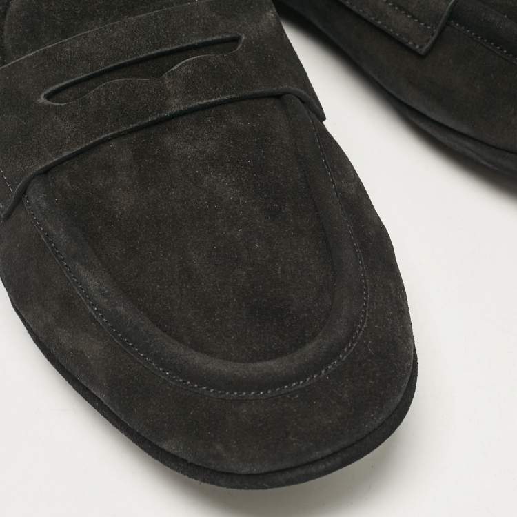 Pre Owned Dolce & Gabbana Black Suede Slip On Loafers Size 41