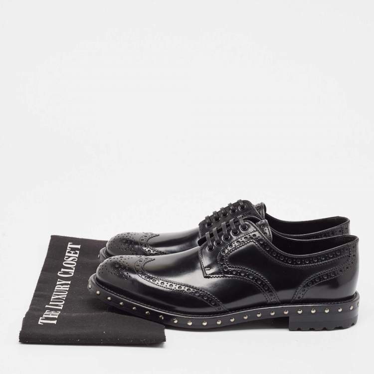 Pre Owned Dolce & Gabbana Black Leather Brogue Derby Size 41