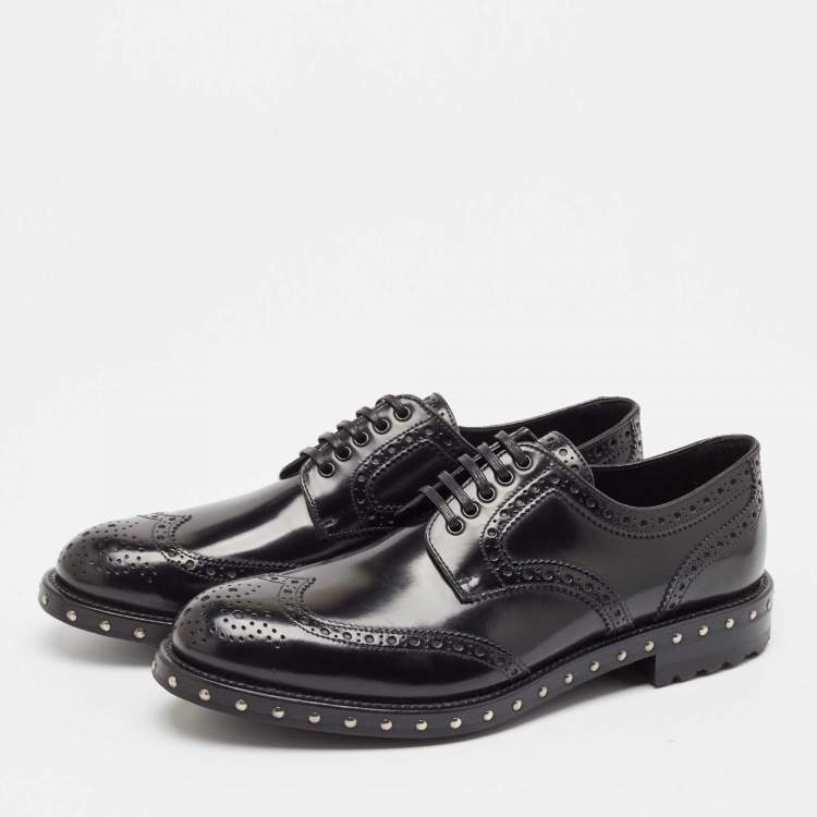 Pre Owned Dolce & Gabbana Black Leather Brogue Derby Size 41