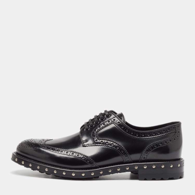 Pre Owned Dolce & Gabbana Black Leather Brogue Derby Size 41