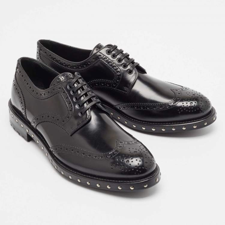 Pre Owned Dolce & Gabbana Black Leather Brogue Derby Size 41