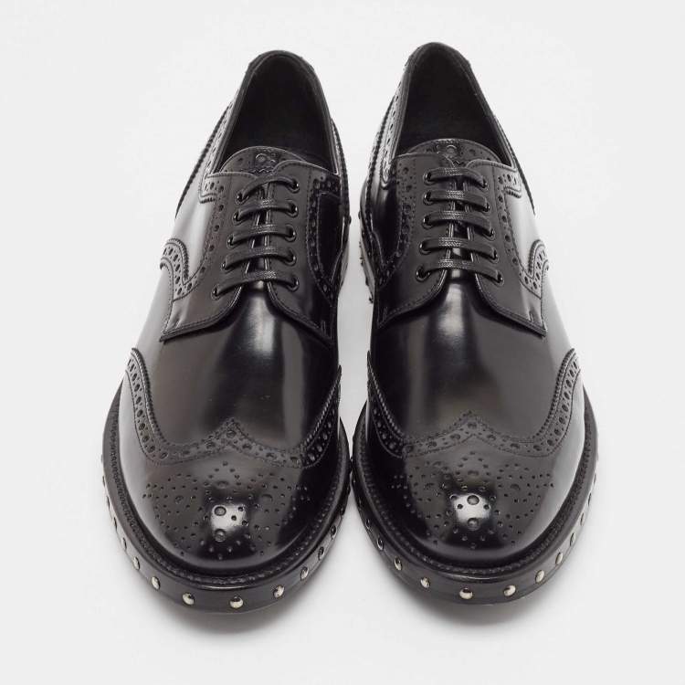 Pre Owned Dolce & Gabbana Black Leather Brogue Derby Size 41