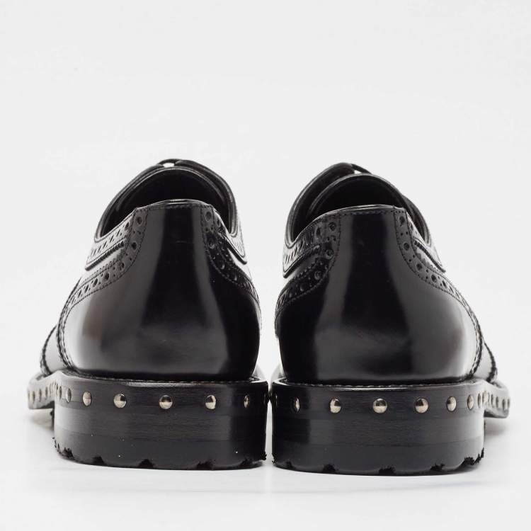 Pre Owned Dolce & Gabbana Black Leather Brogue Derby Size 41