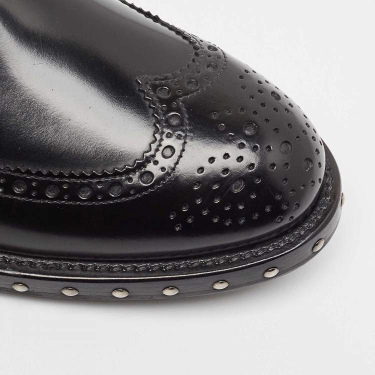 Pre Owned Dolce & Gabbana Black Leather Brogue Derby Size 41