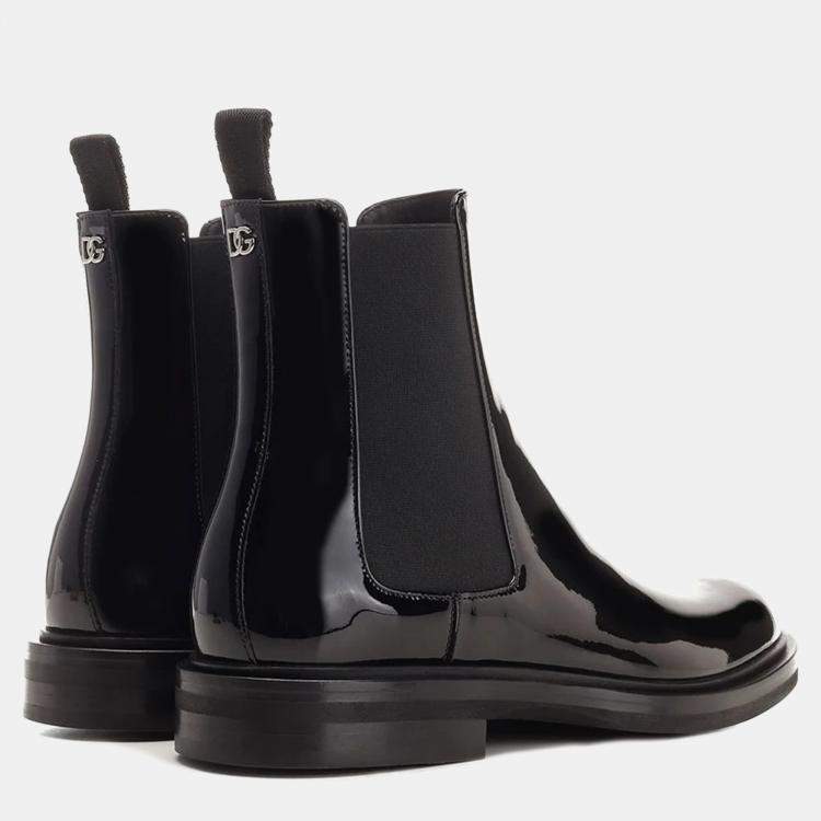 Pre Owned Dolce & Gabbana Black Leather Beatles Boots IT 41