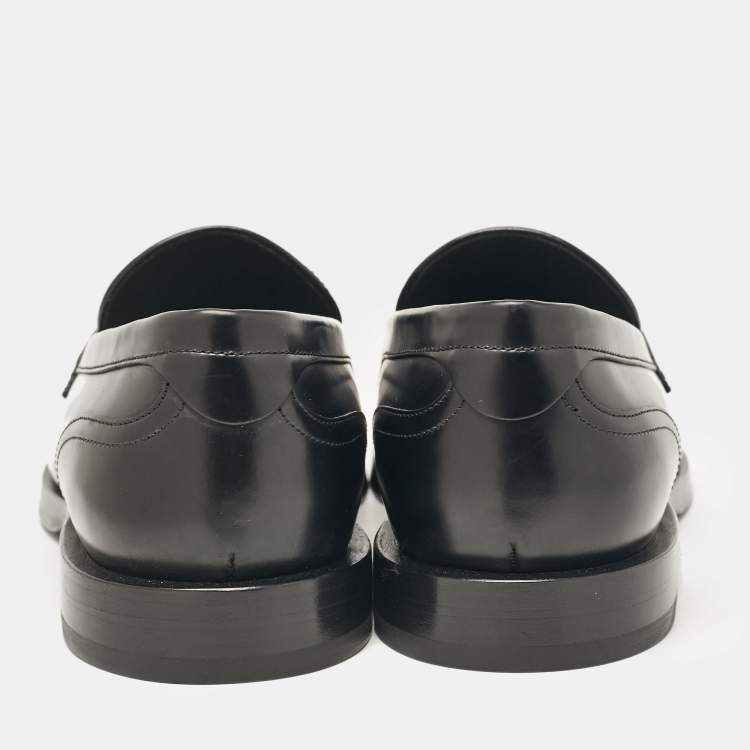 Pre Owned Dolce & Gabbana Black Leather Brushed Loafers Size 43