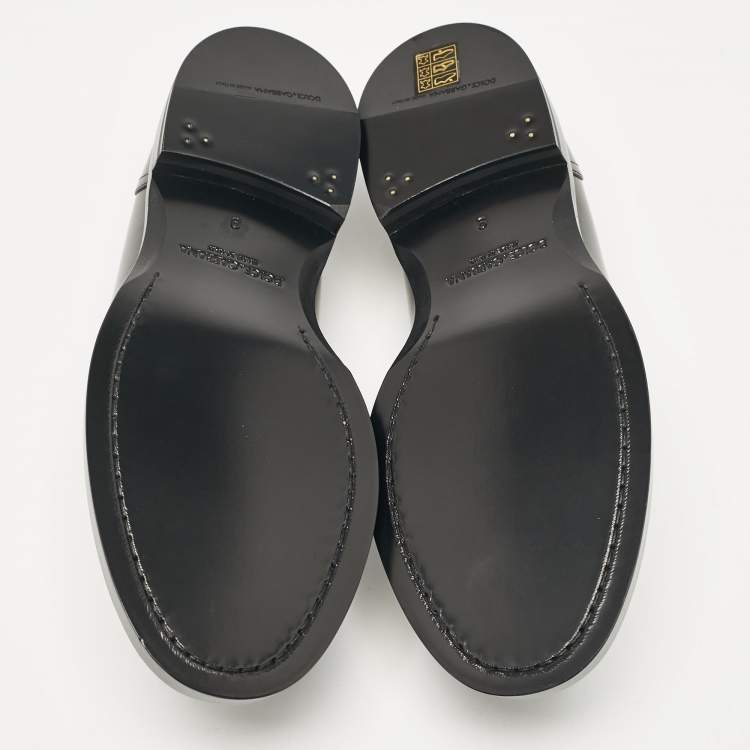 Pre Owned Dolce & Gabbana Black Leather Brushed Loafers Size 43