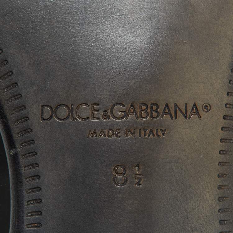 Pre Owned Dolce & Gabbana Black Leather Lace Up Derby Size 42.5