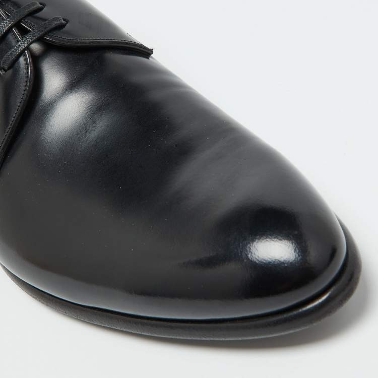 Pre Owned Dolce & Gabbana Black Leather Lace Up Derby Size 42.5