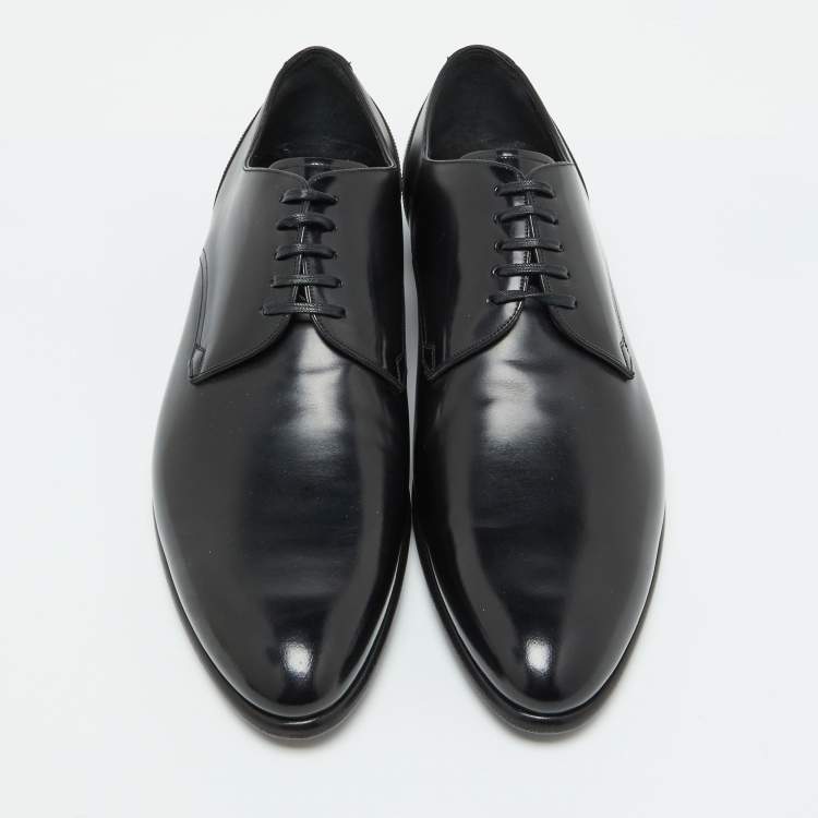 Pre Owned Dolce & Gabbana Black Leather Lace Up Derby Size 42.5