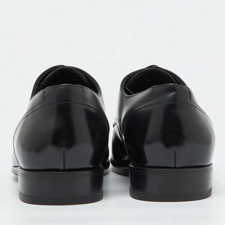Pre Owned Dolce & Gabbana Black Leather Lace Up Derby Size 42.5