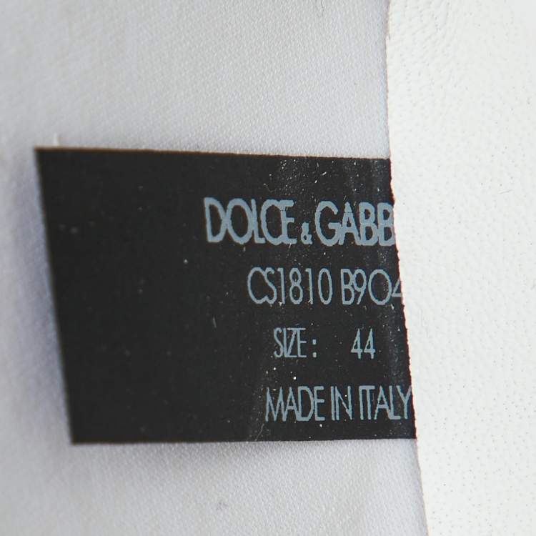 Pre Owned Dolce & Gabbana Multicolor Canvas and Leather Graffiti Print Ns1 Low Top Sneakers Size 44