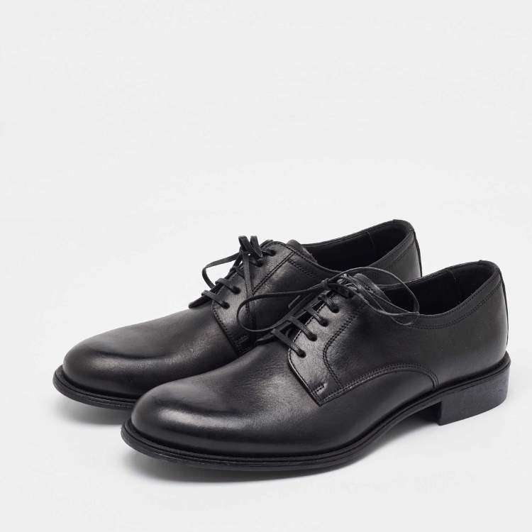 Pre Owned Dolce & Gabbana Black Leather Lace Up Derby Size 41.5