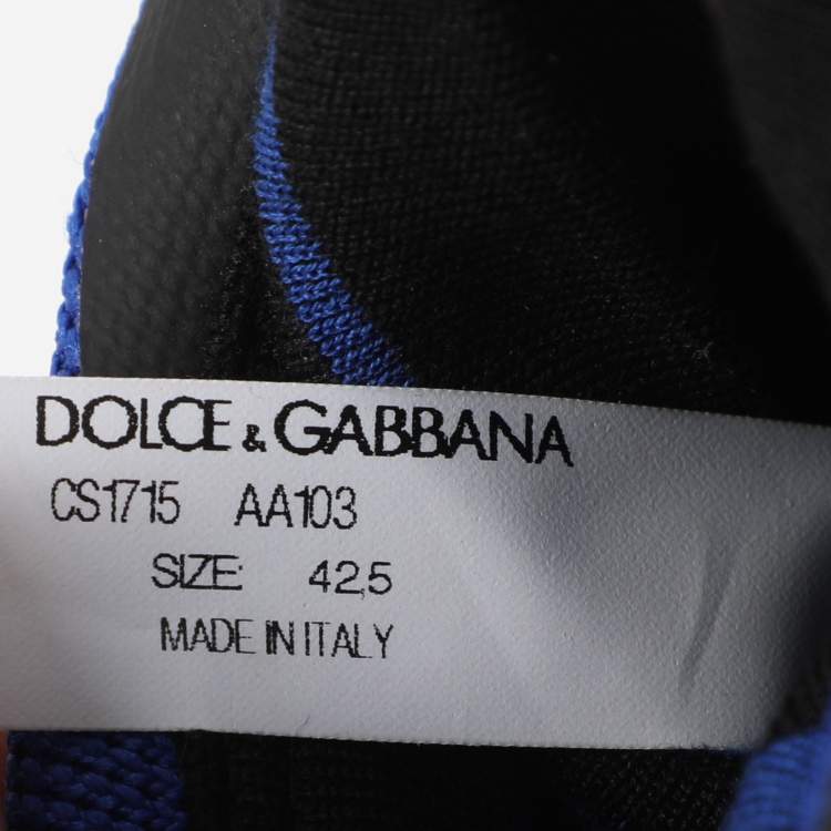 Pre Owned حذاء رياضي دولتشي أند غابانا سنيكرز كنفا بلون أزرق/أسود عالي الرقبة مقاس 42.5