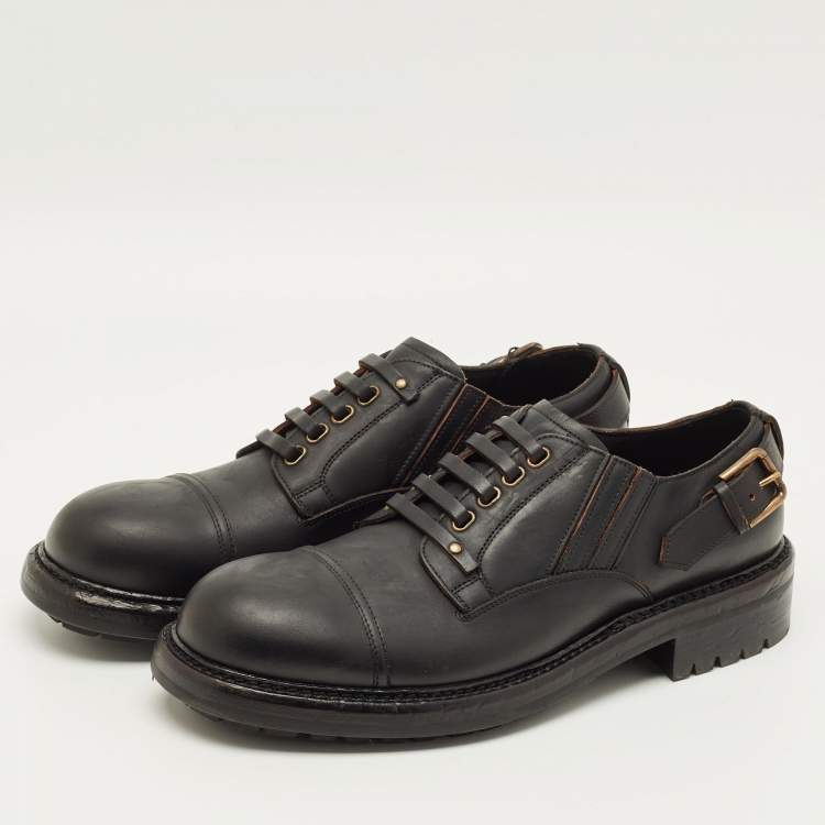 Pre Owned Dolce & Gabbana Bernini Size 45 Black Leather Derby