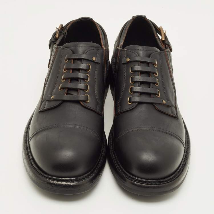 Pre Owned Dolce & Gabbana Bernini Size 45 Black Leather Derby