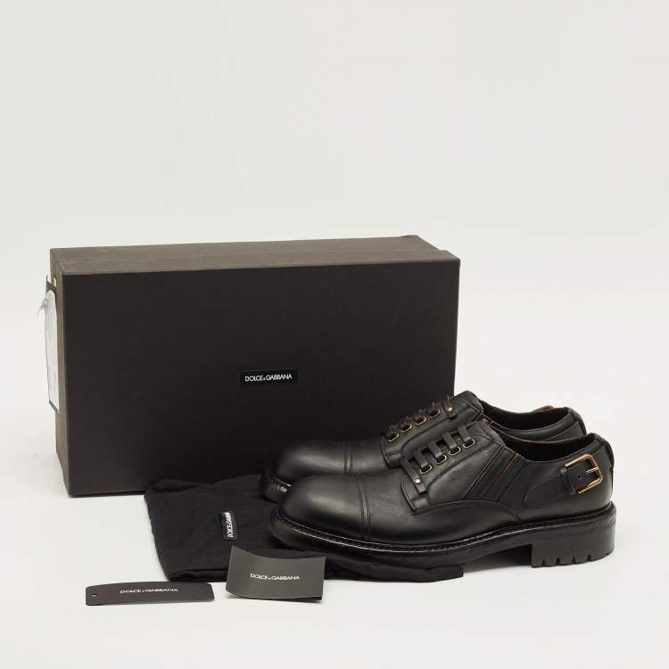 Pre Owned Dolce & Gabbana Bernini Size 45 Black Leather Derby