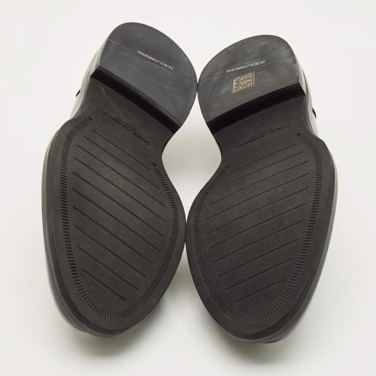 مملوكة مسبقًا حذاء لوفرز دولتشي آند غابانا جلد أسود مقاس 44.5