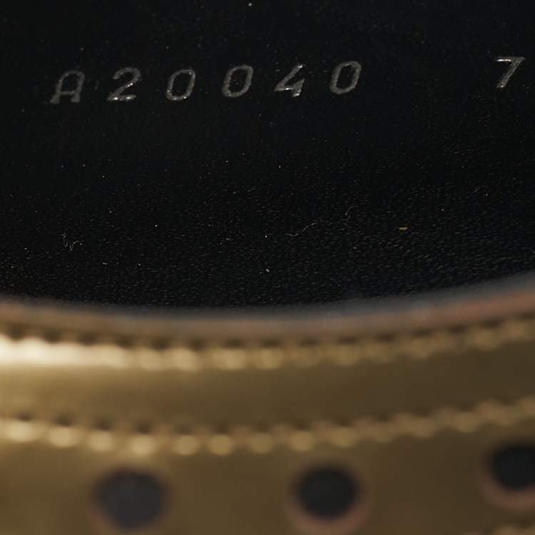 Pre Owned Dolce & Gabbana Size 41 Green/Black Patent and Leather Fringe Brogues