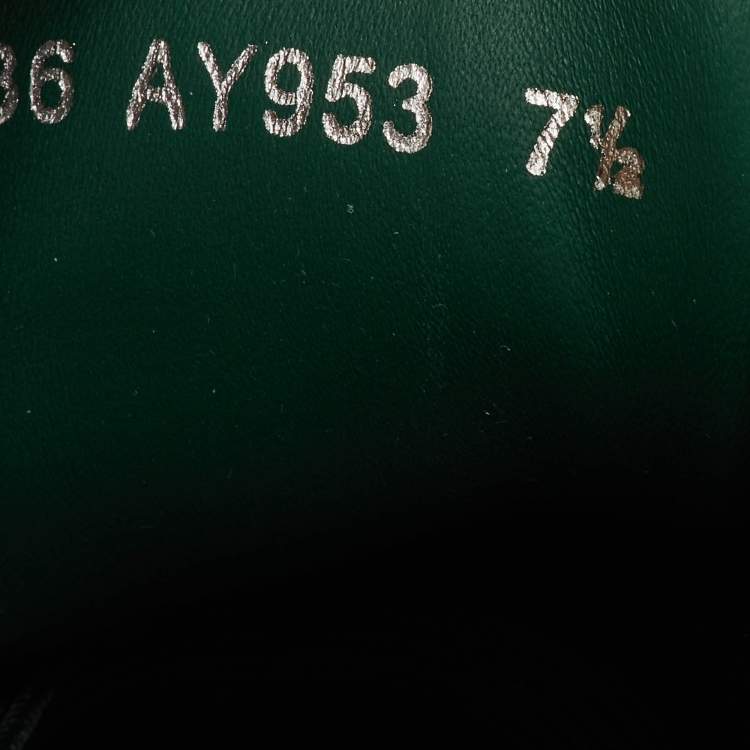 Pre Owned Dolce & Gabbana Roma Size 41.5 Cream/Green Leather Low Top Sneakers