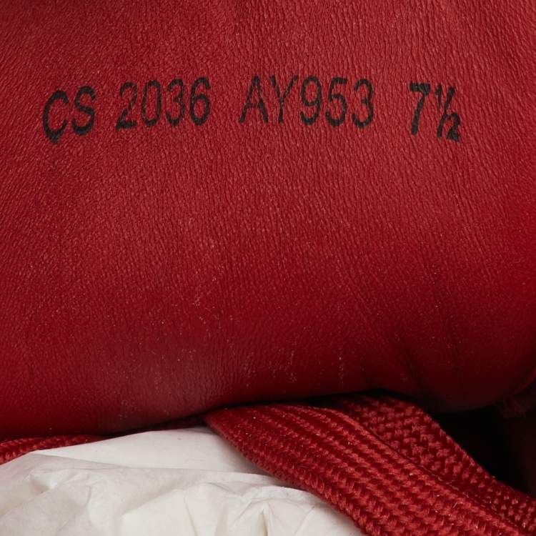 Pre Owned Dolce & Gabbana Roma Size 41.5 Cream/Red Leather Low Top Sneakers