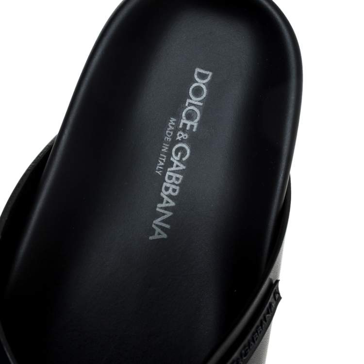 Pre Owned Dolce & Gabbana Black Leather Cross Strap Sandals Size 41