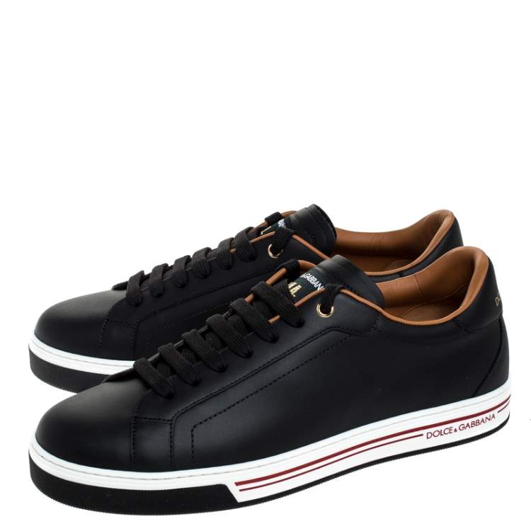 Pre Owned Dolce & Gabbana Black Leather Low Top Sneakers Size 40