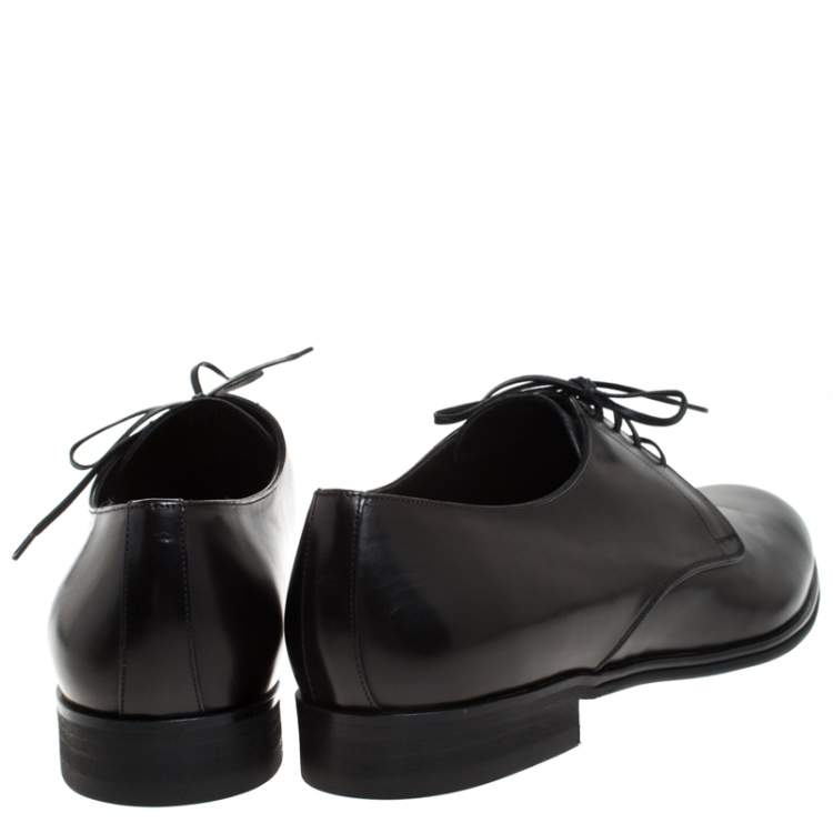 Pre Owned Dolce & Gabbana Black Leather Derby Size 46