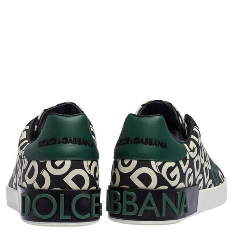 Pre Owned Dolce & Gabbana Multicolor DG Mania Print Leather Low-Top Sneakers Size 44