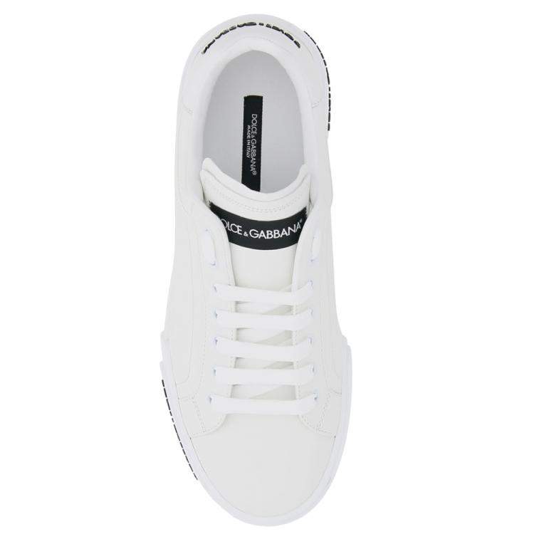 Pre Owned Dolce & Gabbana White Portofino Leather Sneakers Size 41