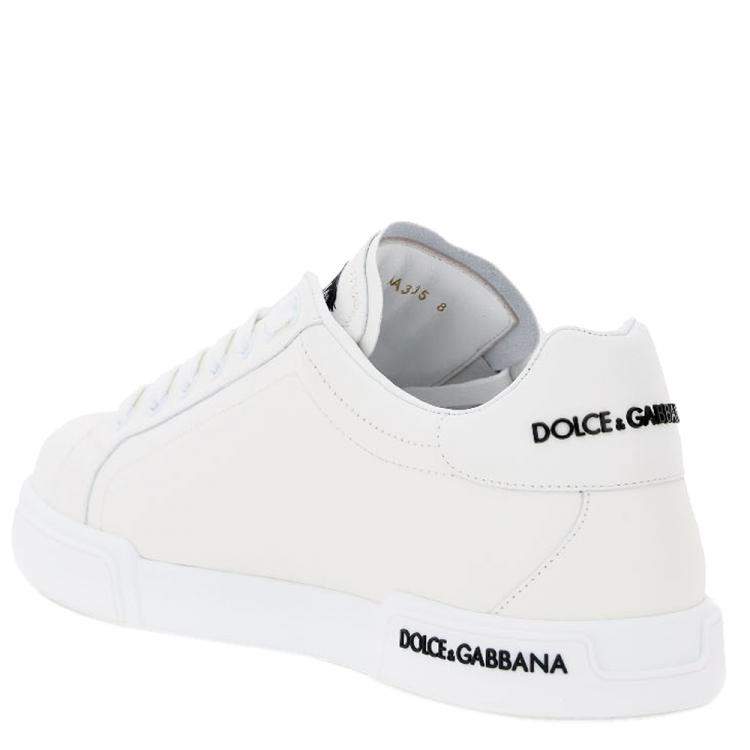 Pre Owned Dolce & Gabbana White Portofino Leather Sneakers Size 41
