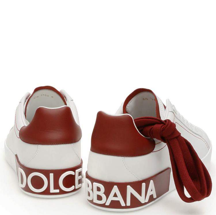 Pre Owned Dolce & Gabbana Brown/White Portofino Sneakers Size 40