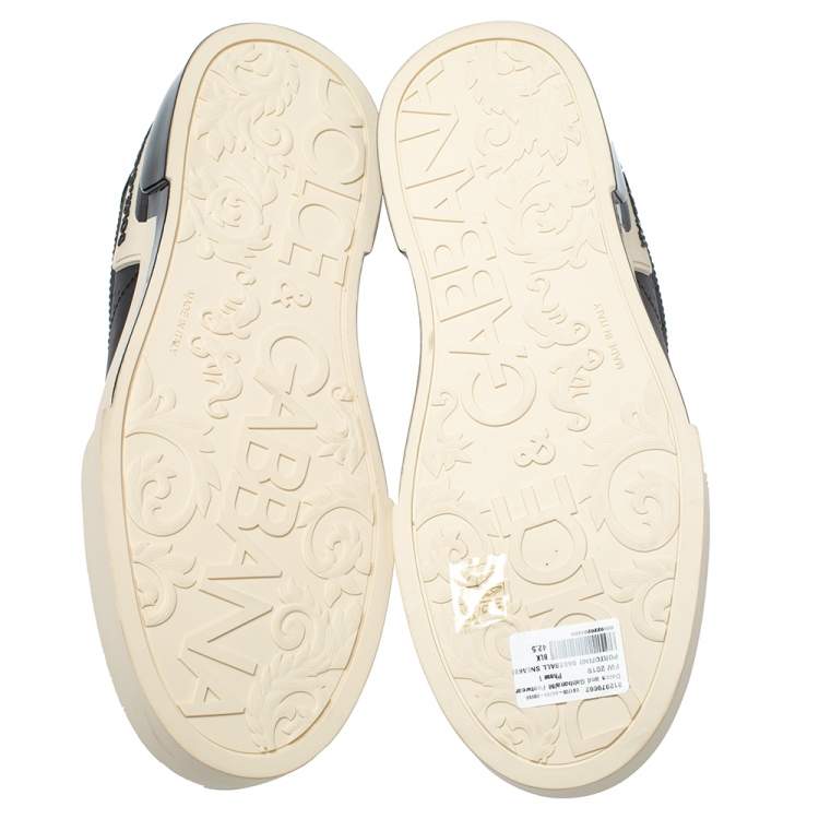 Pre Owned Dolce and Gabbana Black Leather Sneakers Size 42.5