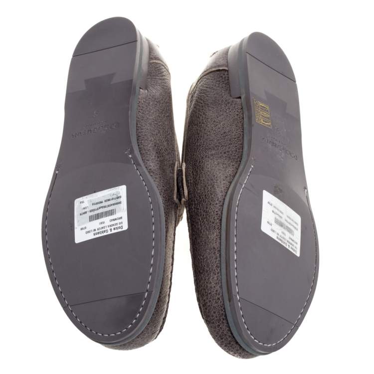 Pre Owned Dolce & Gabbana Brown Leather Genova Loafers Size 43
