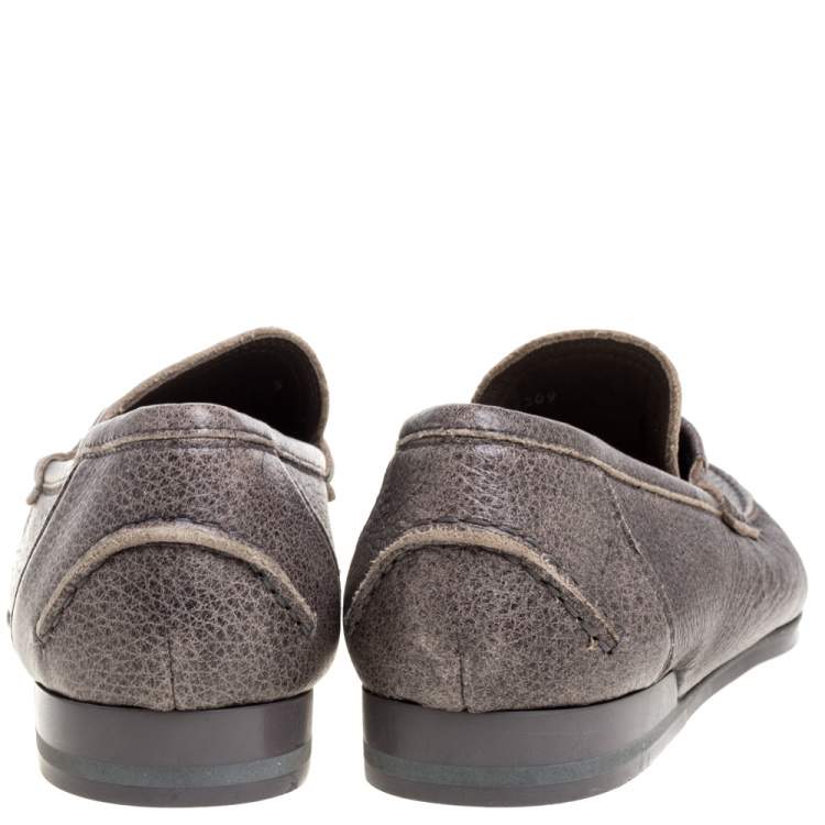 Pre Owned Dolce & Gabbana Brown Leather Genova Loafers Size 43