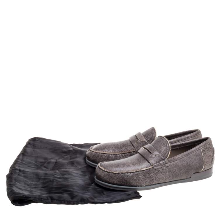 Pre Owned Dolce & Gabbana Brown Leather Genova Loafers Size 43